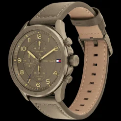 Relogio Caqui Aco Pele Castanha-Tommy Hilfiger Watches New