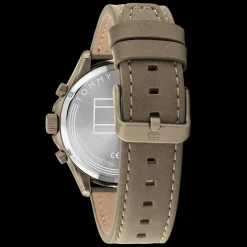 Relogio Caqui Aco Pele Castanha-Tommy Hilfiger Watches New