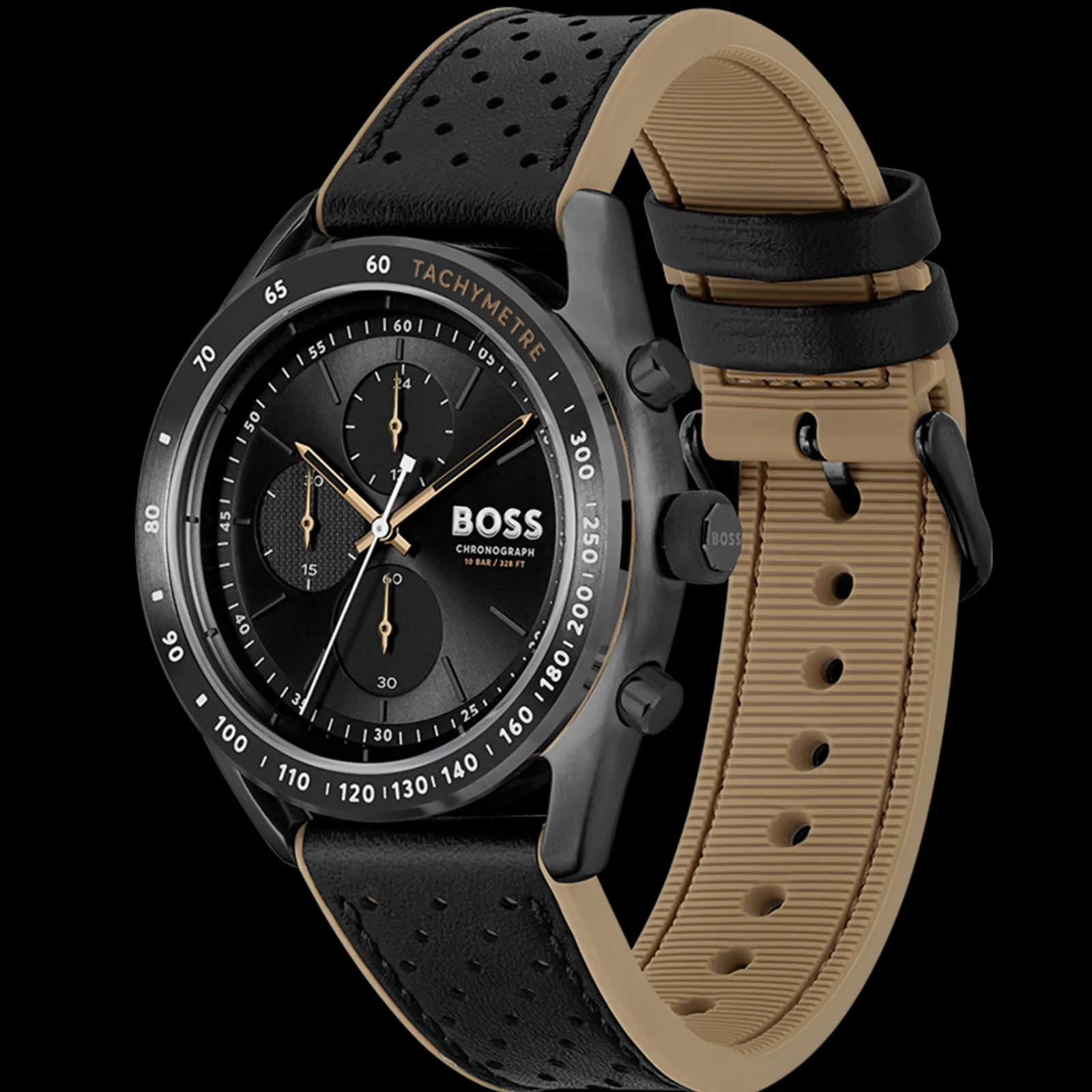 Relogio Center Court Cronografo Aco Ip Preto-Boss Watches Cheap