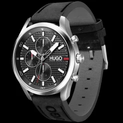 Relogio #Chase Aco Pele Preta-Hugo Fashion