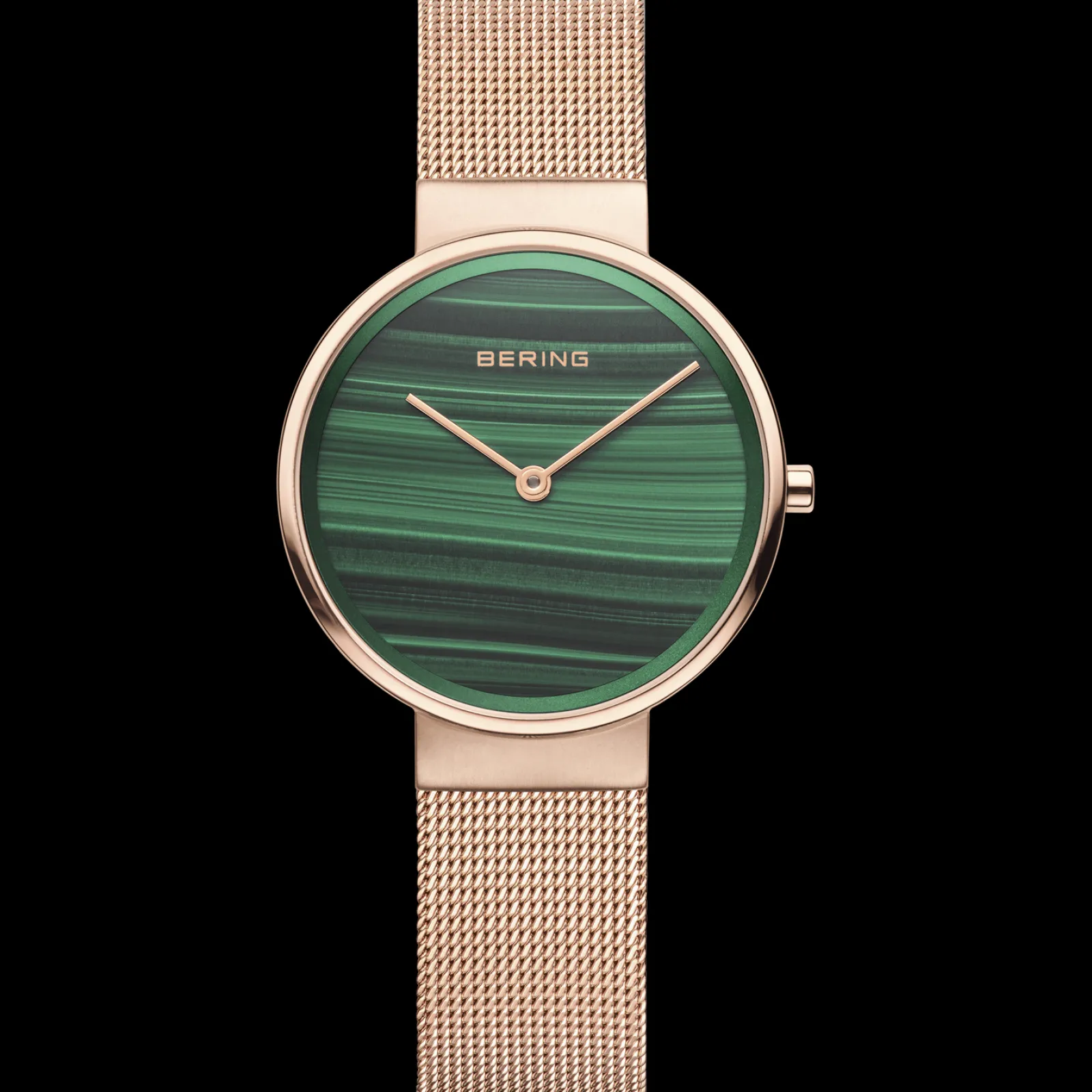 Relogio Classic Dourado Rosa E Malaquite-Bering Watches Cheap