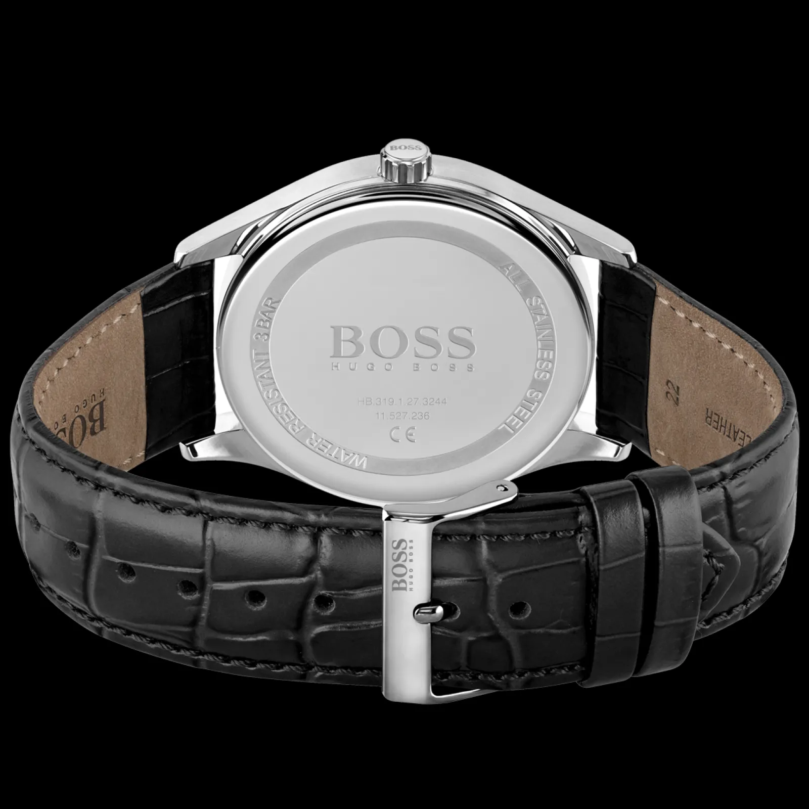 Relogio Distinction Aco Preto Pele-Boss Watches Best Sale