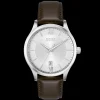 Relogio Elite Prateado Aco E Pele Castanha-Boss Watches New