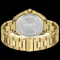 Relogio #Expose Aco E Ip Dourado-Hugo Best