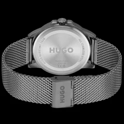 Relogio #First Cinzento Aco Malha Milanesa-Hugo New