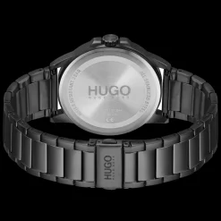 Relogio #First Preto Aco E Ip Preto-Hugo Clearance