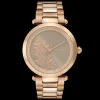 Relogio Floral T-Bar Aco Ip Dou. Rosa E Cristais-Olivia Burton New