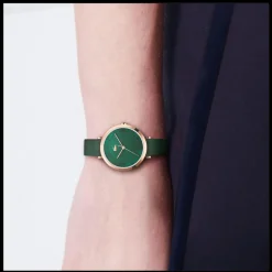Relogio Geneva Aco Ip Dourado Rosa E Pele Verde-Lacoste Cheap