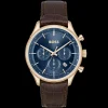 Relogio Gregor Cronografo Azul Dour Rosa E Pele-Boss Watches Discount