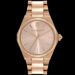 Relogio Hexa Rosa Aco Ip Dourado Rosa E Cristais-Olivia Burton Outlet