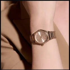 Relogio Hexa Rosa Aco Ip Dourado Rosa E Cristais-Olivia Burton Outlet