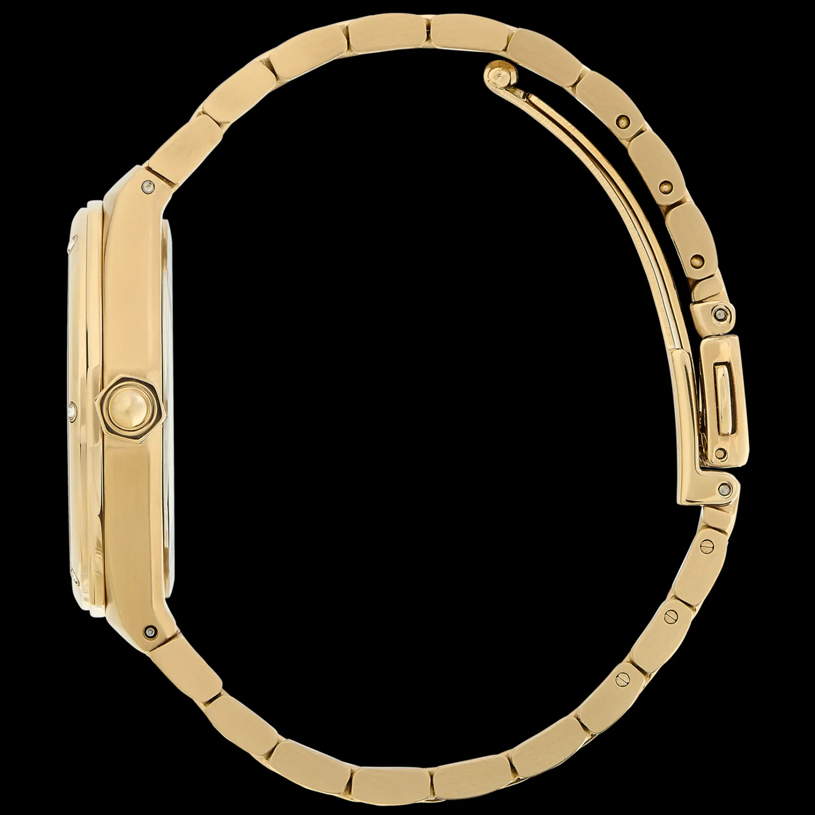 Relogio Hexa Verde Aco Ip Dourado E Cristais-Olivia Burton Flash Sale