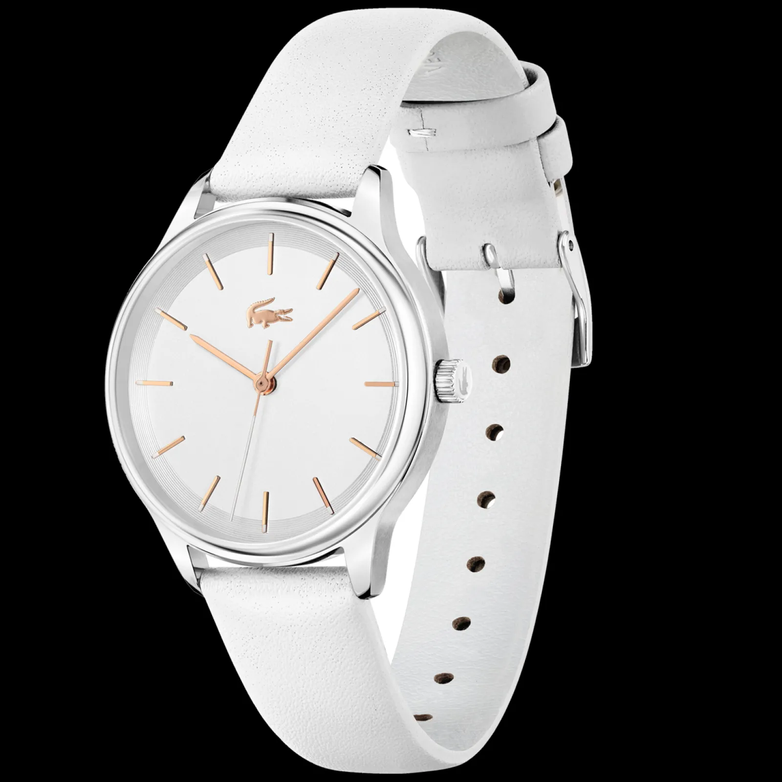 Relogio Club Aco Pele Branca-Lacoste Clearance