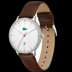 Relogio Club Aco Pele Castanha-Lacoste Best Sale
