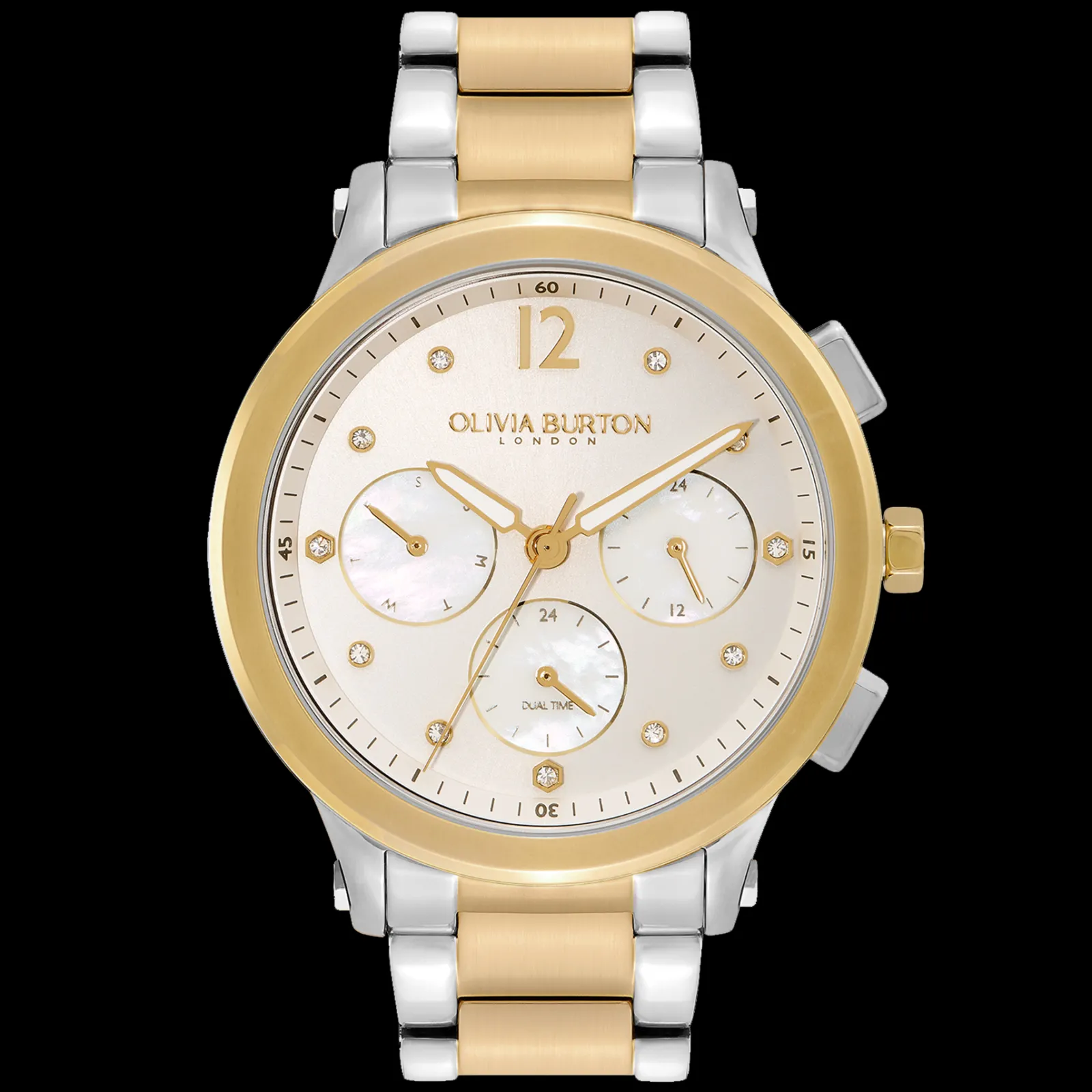 Relogio Multifunction Aco Bicolor, Madreperola-Olivia Burton Fashion