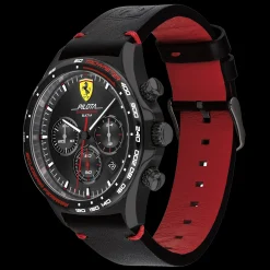 Relogio Pilota Evo Cronografo Pele Preta-Scuderia Ferrari Outlet