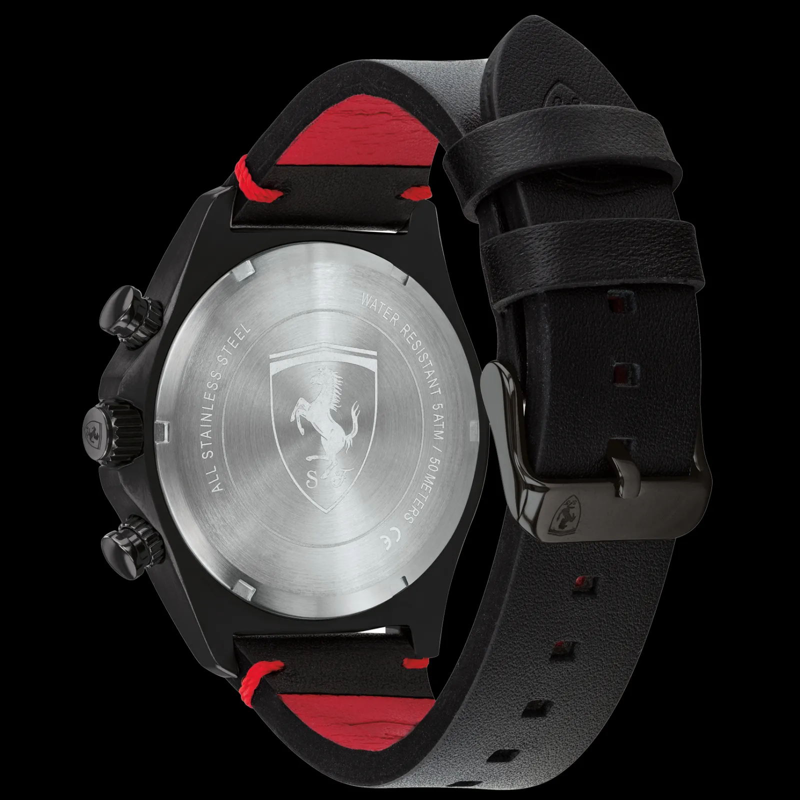 Relogio Pilota Evo Cronografo Pele Preta-Scuderia Ferrari Outlet