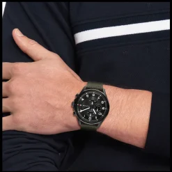 Relogio Preto Aco Ip Nylon Verde-Tommy Hilfiger Watches Discount