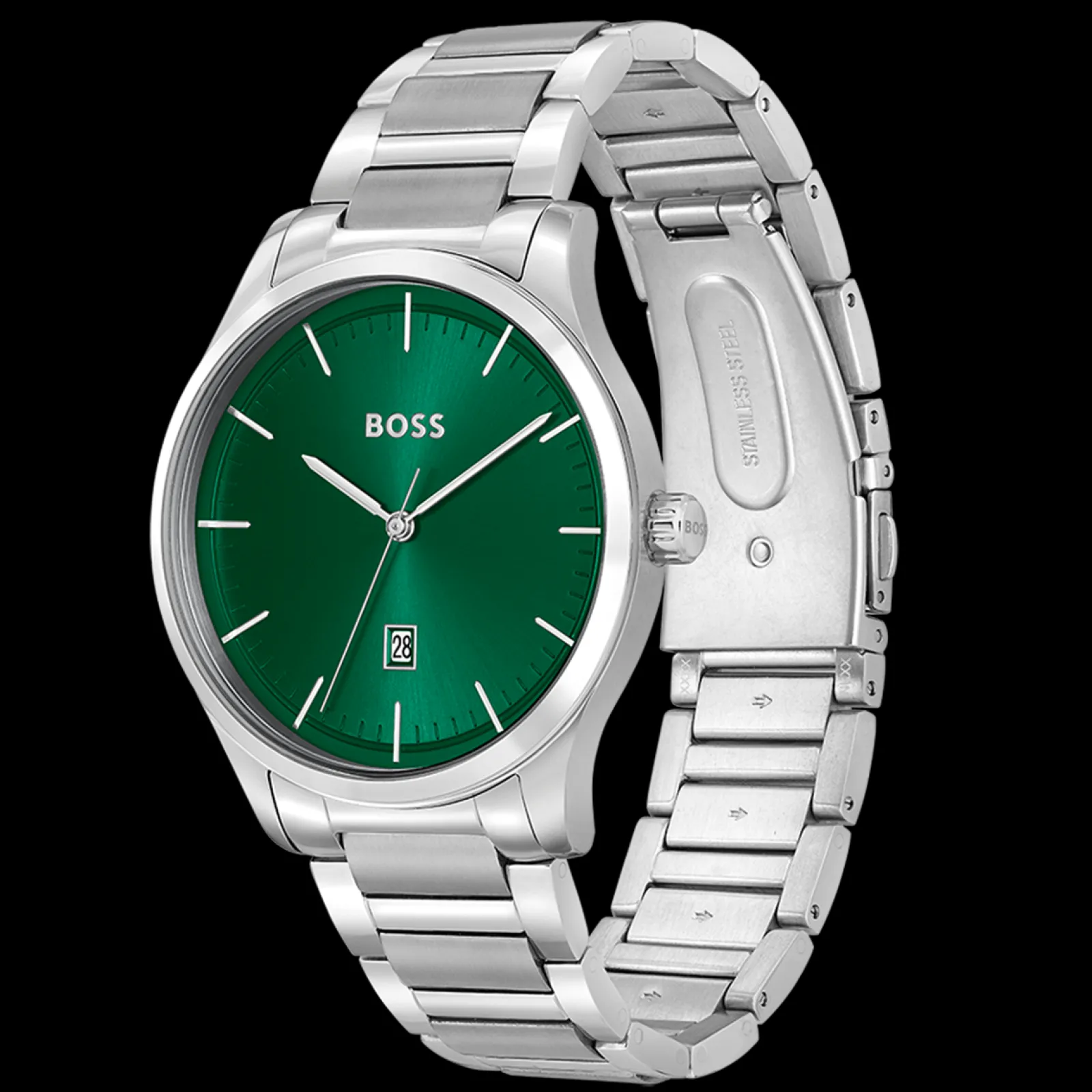 Relogio Reason Verde Aco-Boss Watches Cheap