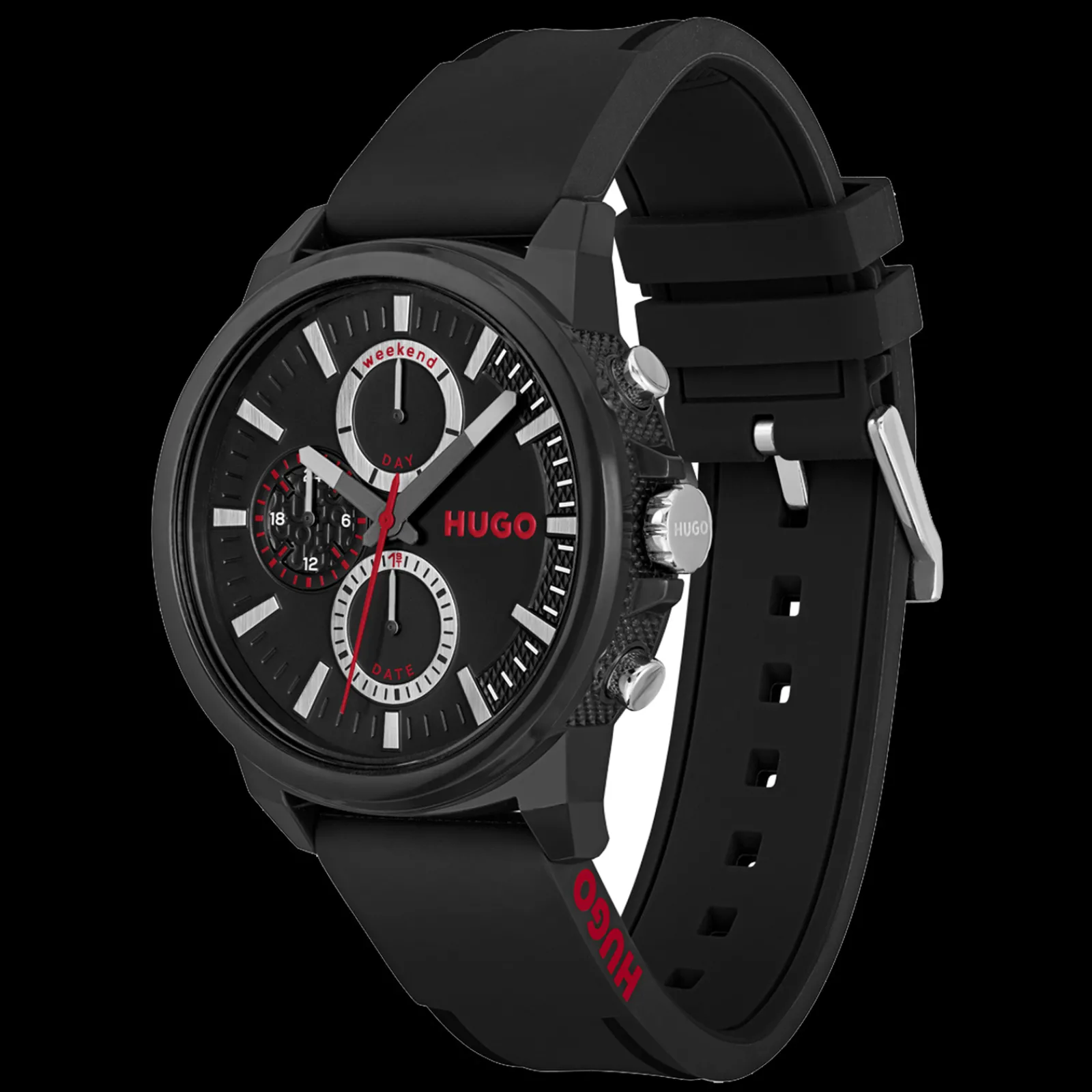 Relogio #Relax Preto Tr90 Silicone Preto-Hugo Best Sale