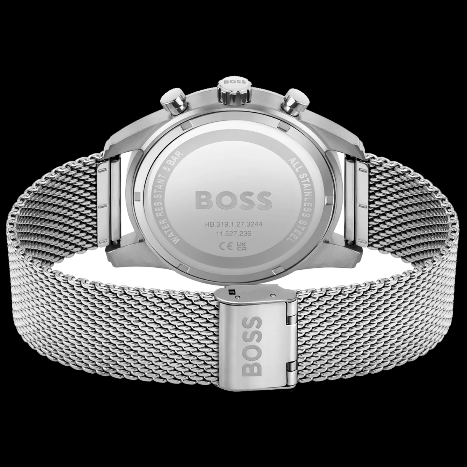 Relogio Skymaster Aco Verde Malha Milanesa-Boss Watches Cheap
