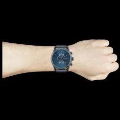 Relogio Skymaster Cronografo Malha Milanesa Azul-Boss Watches Flash Sale