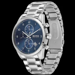 Relogio Skymaster Cronografo Aco Azul-Boss Watches Cheap