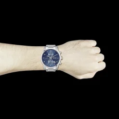 Relogio Skymaster Cronografo Aco Azul-Boss Watches Cheap
