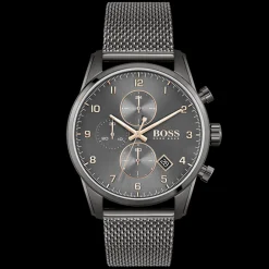 Relogio Skymaster Cronografo Azul Malha Milanes-Boss Watches Flash Sale