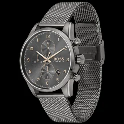 Relogio Skymaster Cronografo Azul Malha Milanes-Boss Watches Flash Sale