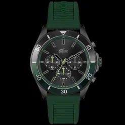 Relogio Tiebreaker Cronografo Aco Preto Silicone-Lacoste Cheap