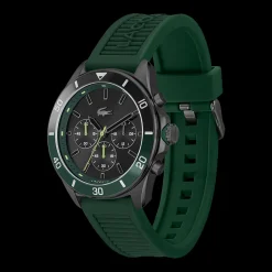 Relogio Tiebreaker Cronografo Aco Preto Silicone-Lacoste Cheap