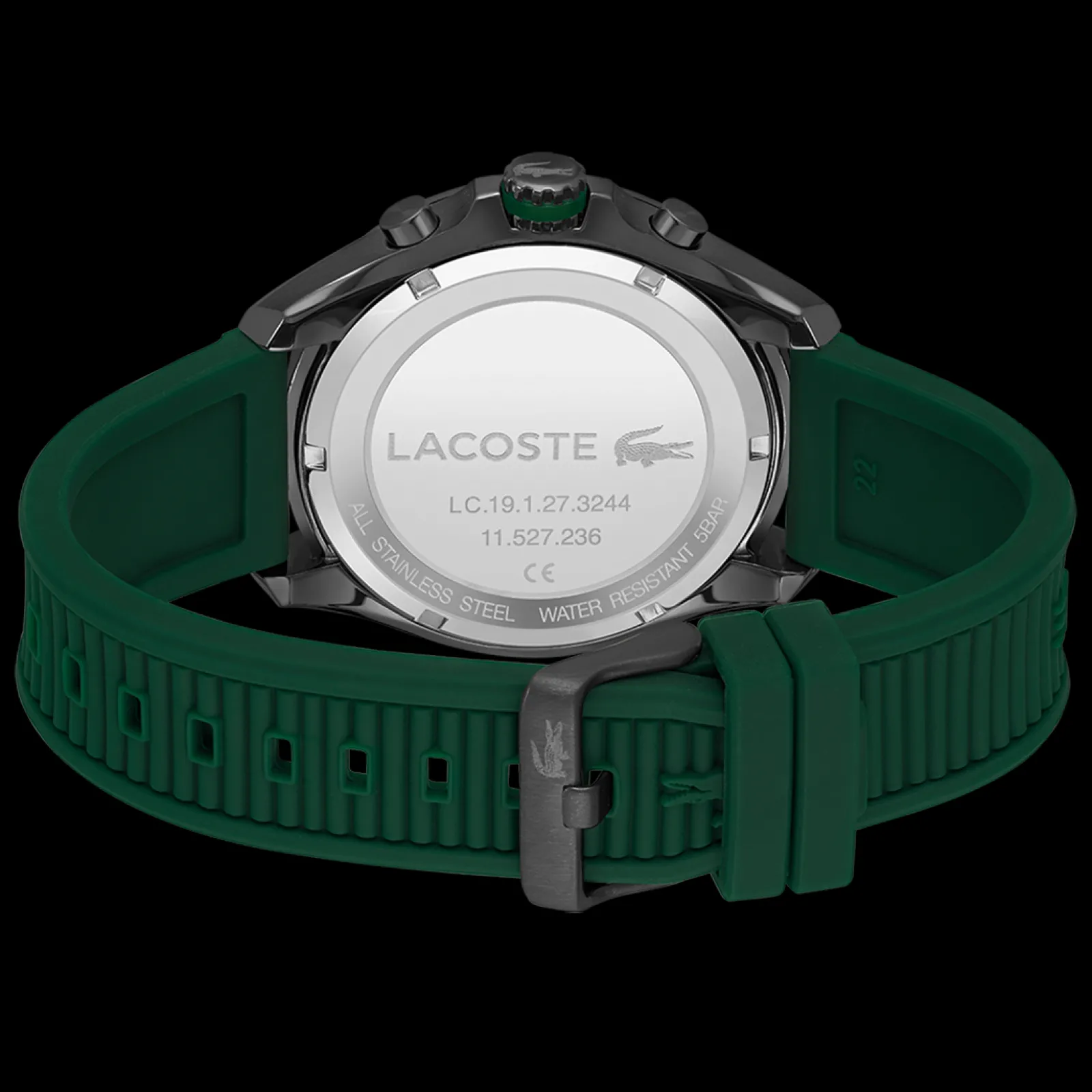 Relogio Tiebreaker Cronografo Aco Preto Silicone-Lacoste Cheap