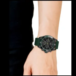 Relogio Tiebreaker Cronografo Aco Preto Silicone-Lacoste Cheap