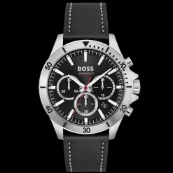 Relogio Troper Cronografo Aco E Pele Preta-Boss Watches Sale