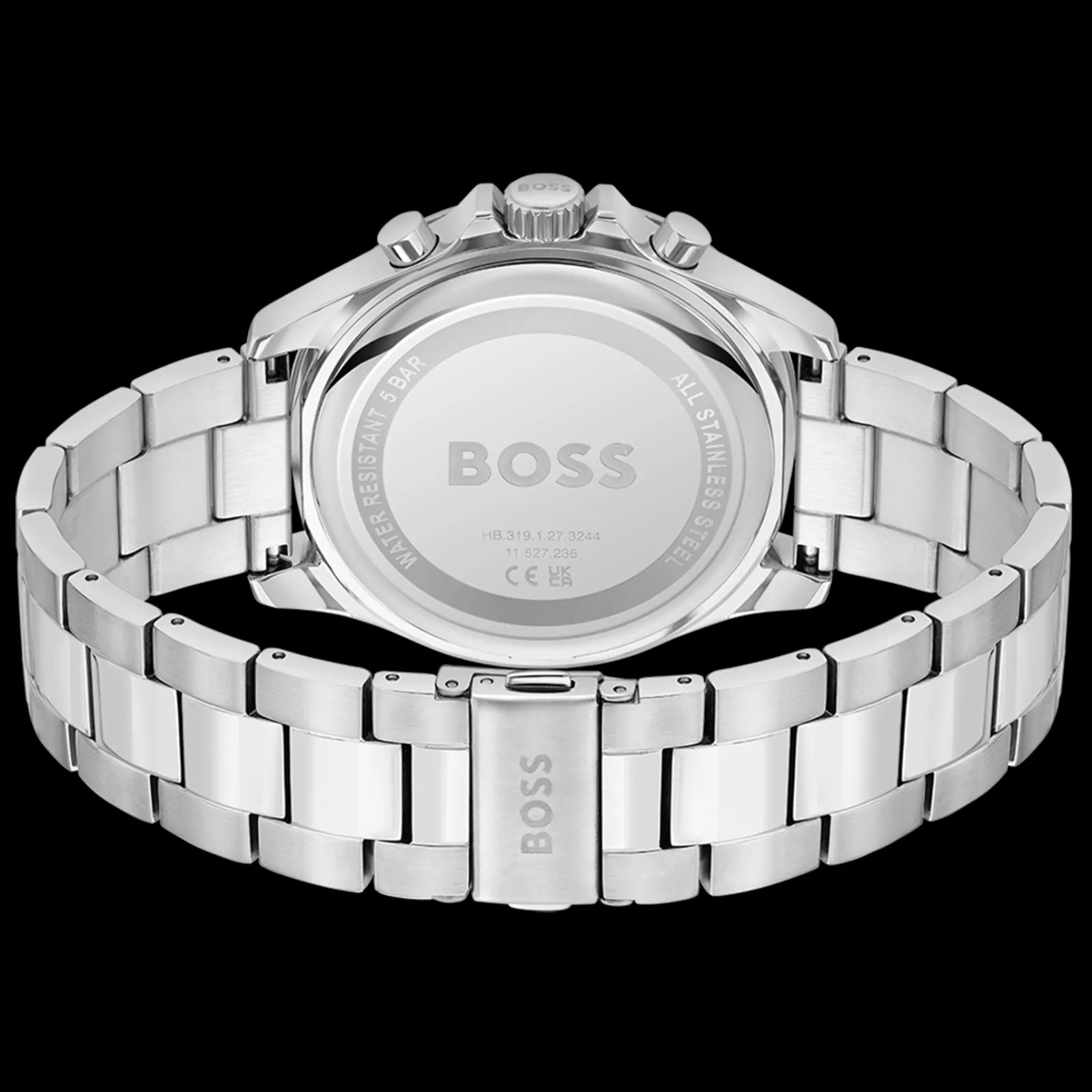 Relogio Troper Cronografo Preto Aco-Boss Watches Fashion