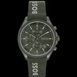 Relogio Velocity Cronografo Aco Ip Verde Silicone-Boss Watches New