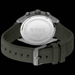 Relogio Velocity Cronografo Aco Ip Verde Silicone-Boss Watches New