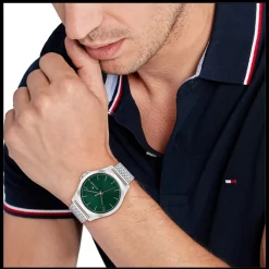 Relogio Verde Aco Malha Milanesa-Tommy Hilfiger Watches Discount