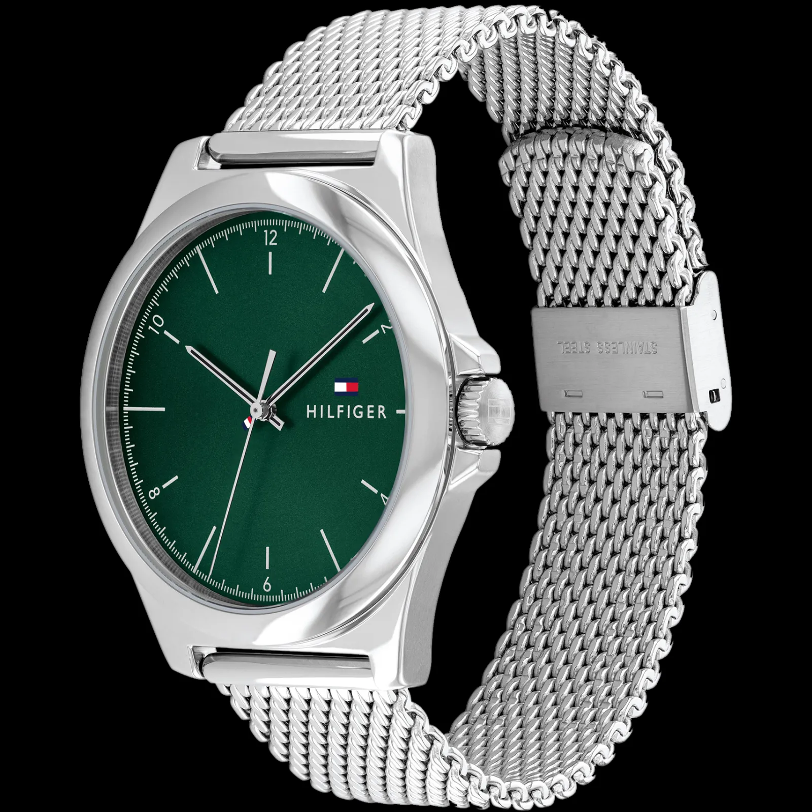Relogio Verde Aco Malha Milanesa-Tommy Hilfiger Watches Discount