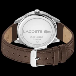Relogio Vienna Aco Azul Pele Castanho-Lacoste Discount