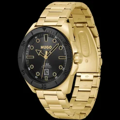 Relogio #Visit Aco Ip Preto/Cinzento E Dourado-Hugo Flash Sale