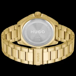 Relogio #Visit Aco Ip Preto/Cinzento E Dourado-Hugo Flash Sale