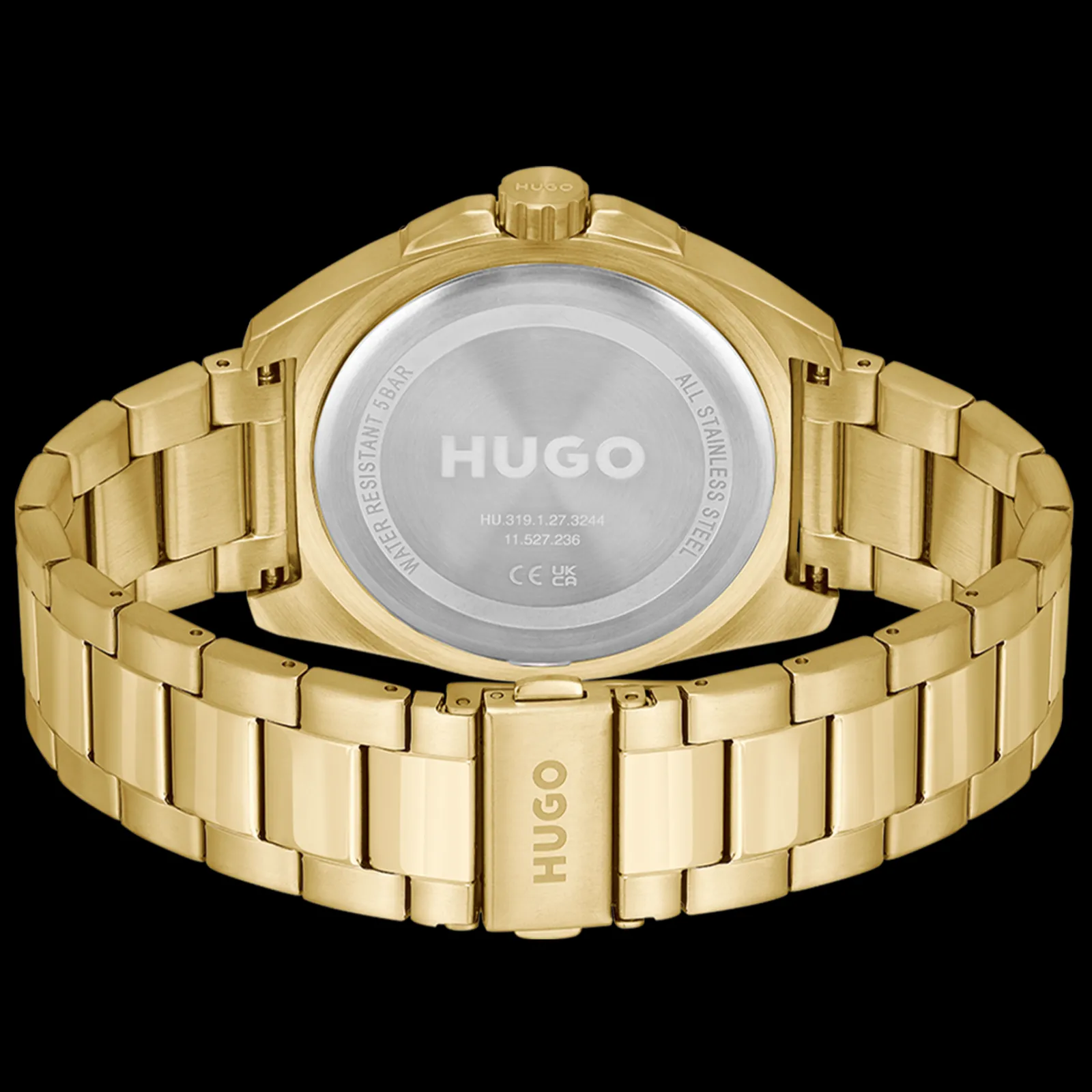 Relogio #Visit Aco Ip Preto/Cinzento E Dourado-Hugo Flash Sale