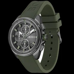 Relogio Volane Aco Ip Cinzento Silicone Verde-Boss Watches Hot