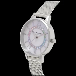 Relogio Wonderland Branco Aco Milanesa-Olivia Burton Shop