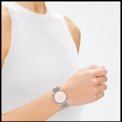 Rosa E Aco Em Malha Milanesa-Calvin Klein Watches Sale