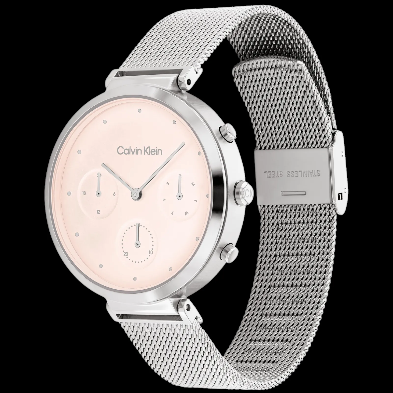 Rosa E Aco Em Malha Milanesa-Calvin Klein Watches New