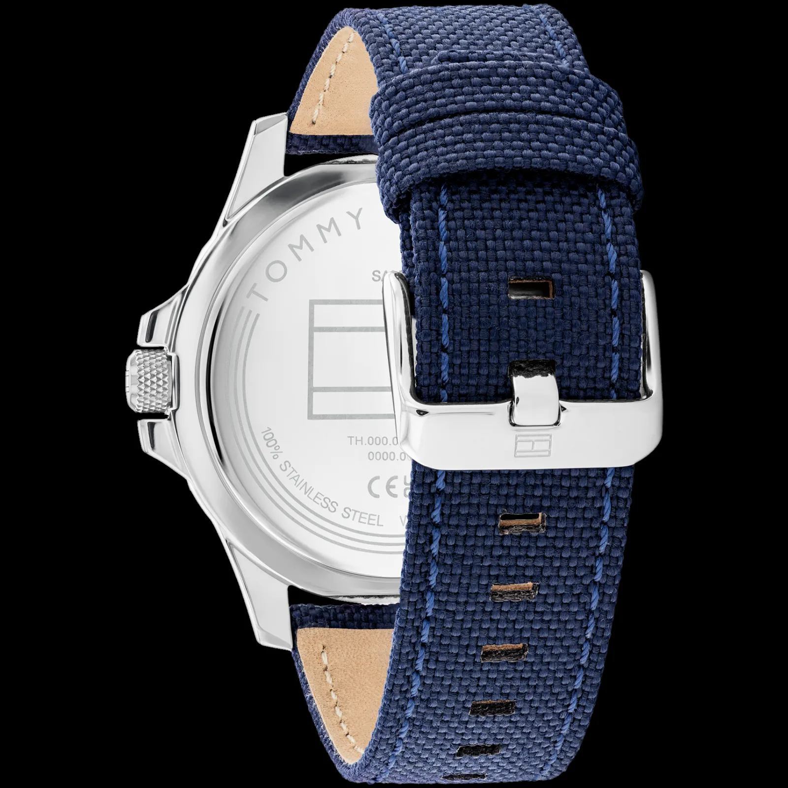 Set Relogio Azul Aco Ip Preto E Pulseira Aco E Pele-Tommy Hilfiger Watches Discount