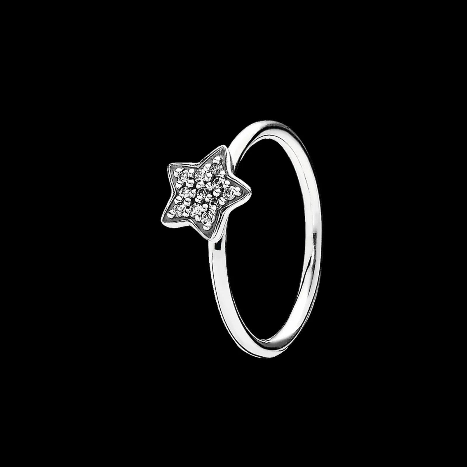 Star Silver Ring With Cubic Zirconia-Pandora Fashion